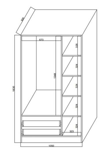 Kuzeylife Elegante 3 Kapılı Gardırop 183 Cm - 6