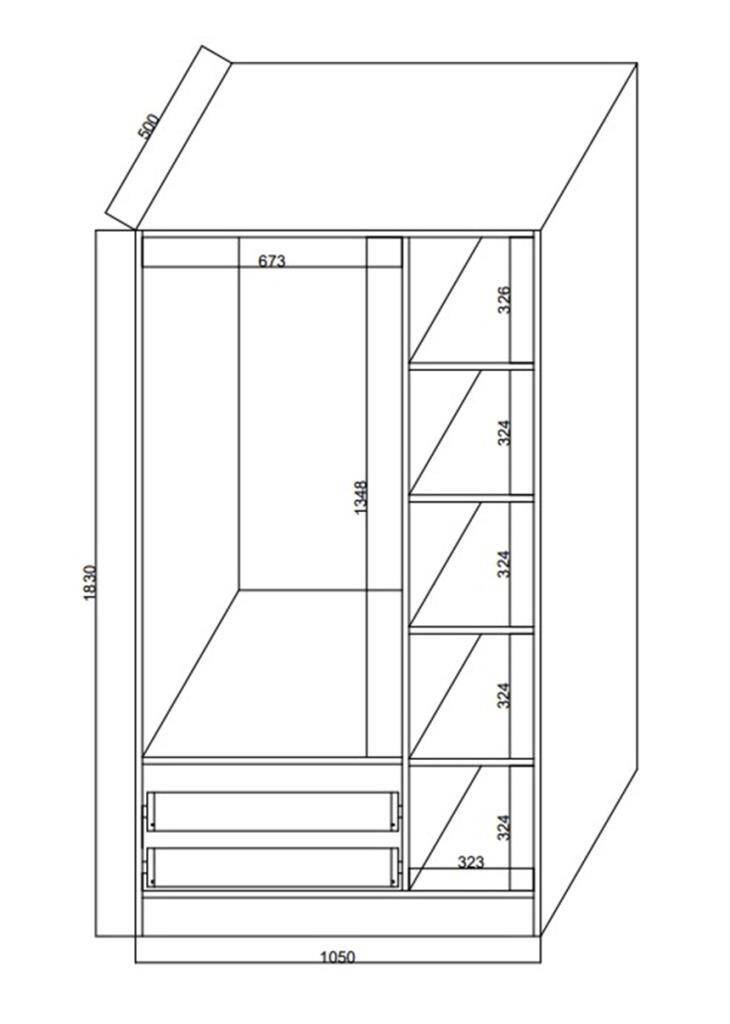 Kuzeylife Elegante 3 Kapılı Gardırop 183 Cm - 6