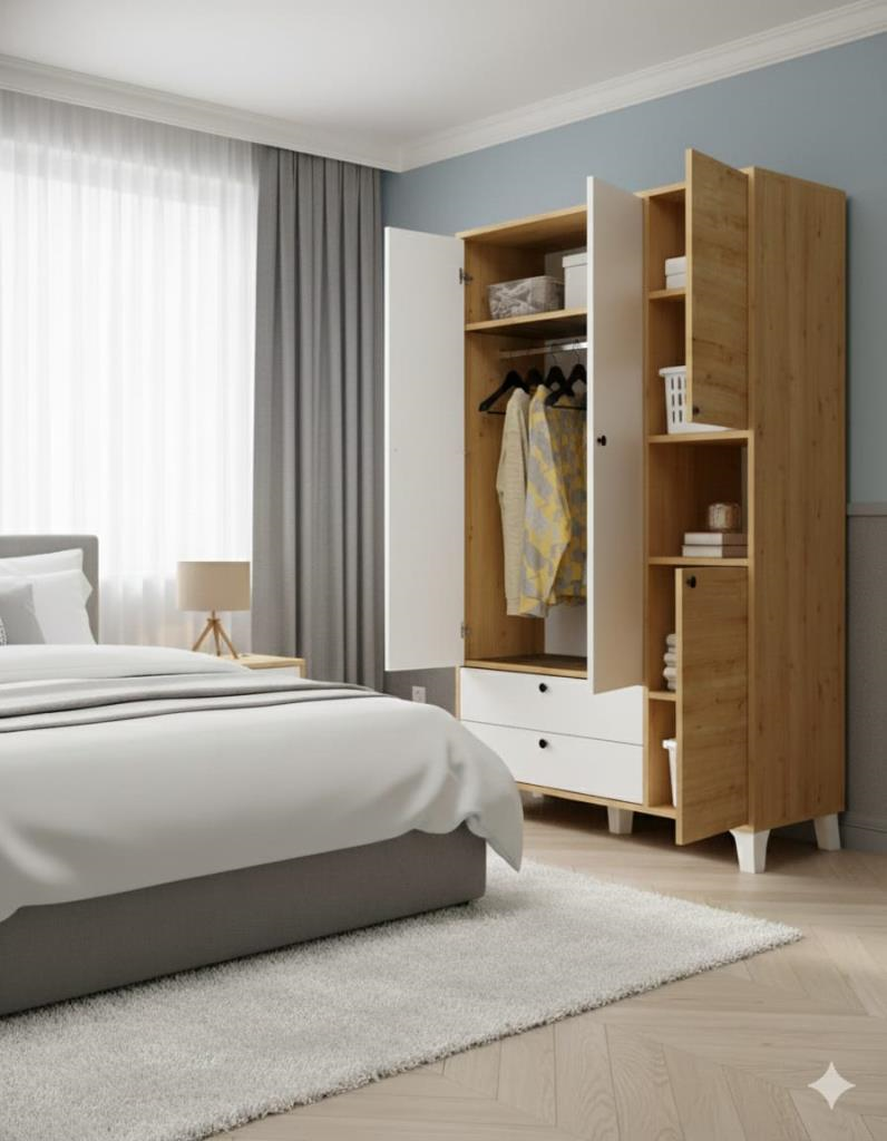 Kuzeylife Lora Gardırop 4 Kapılı - 2