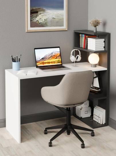 Kuzeylife Luga Kitaplık Çalışma Masası Antrasit