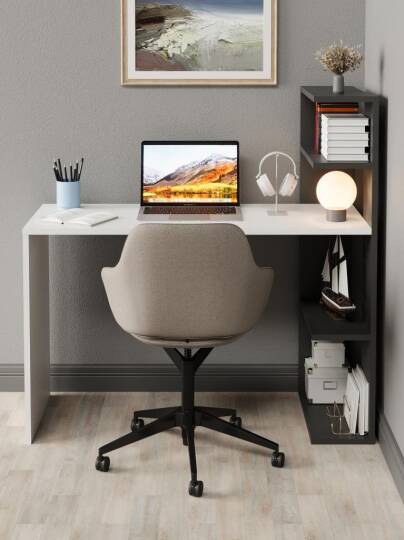 Kuzeylife Luga Kitaplık Çalışma Masası Antrasit - 3