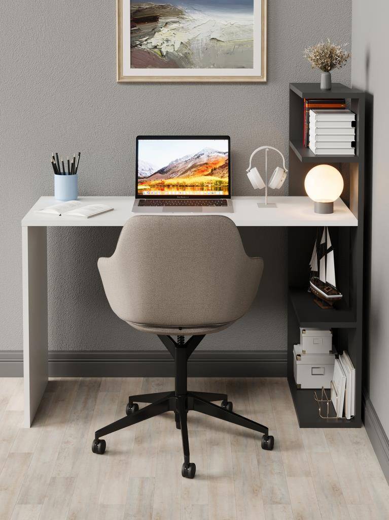 Kuzeylife Luga Kitaplık Çalışma Masası Antrasit - 3