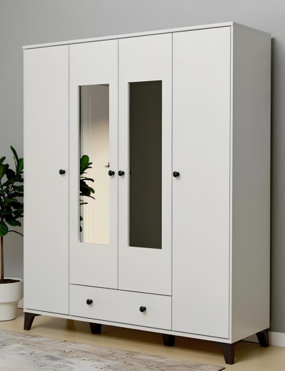Kuzeylife Nevada 4 Kapaklı Aynalı Gardrop - 2