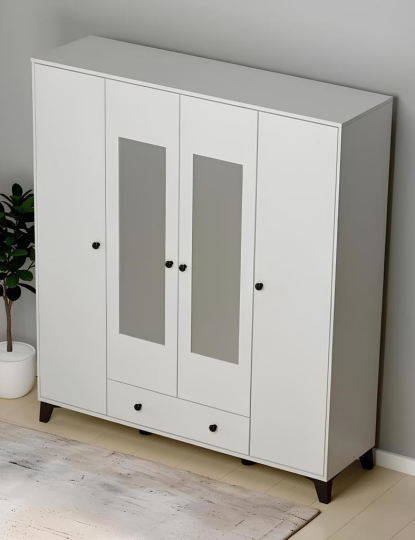 Kuzeylife Nevada 4 Kapaklı Aynalı Gardrop - 4