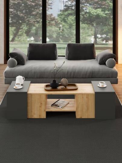 Kuzeylife Ople Zigonlu Orta Sehpa Safir Meşe Antr - 2