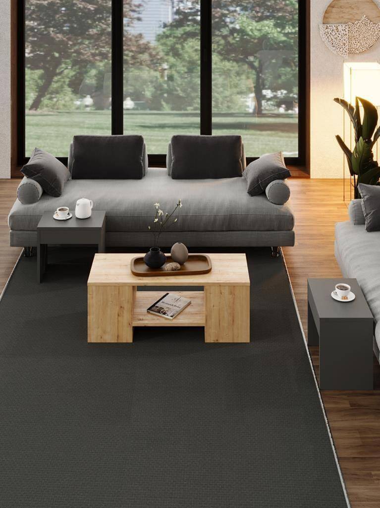 Kuzeylife Ople Zigonlu Orta Sehpa Safir Meşe Antr - 4