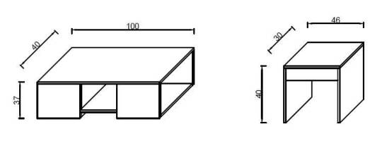 Kuzeylife Ople Zigonlu Orta Sehpa Safir Meşe Antr - 5