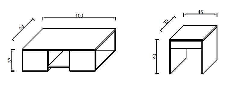 Kuzeylife Ople Zigonlu Orta Sehpa Safir Meşe Antr - 5