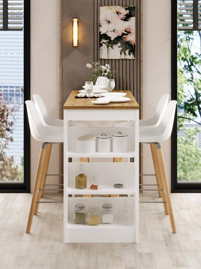 Kuzeylife Shelfy Bar Yemek Masası Safir Meşe - 2