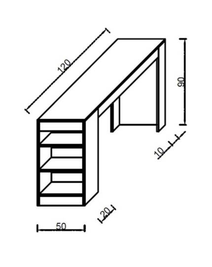 Kuzeylife Shelfy Bar Yemek Masası Safir Meşe - 4