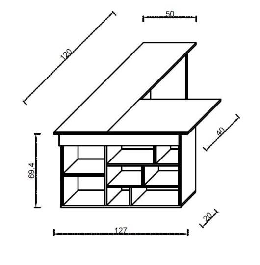 Kuzeylife Shelka Çalışma Masası Atlantik Çam Beyaz - 5