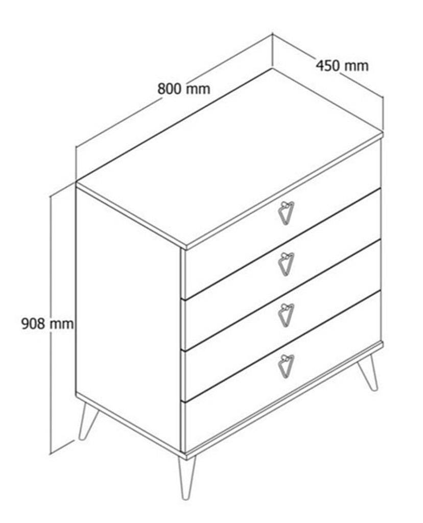 Kuzeylife Stella Şifonyer Beyaz - 6