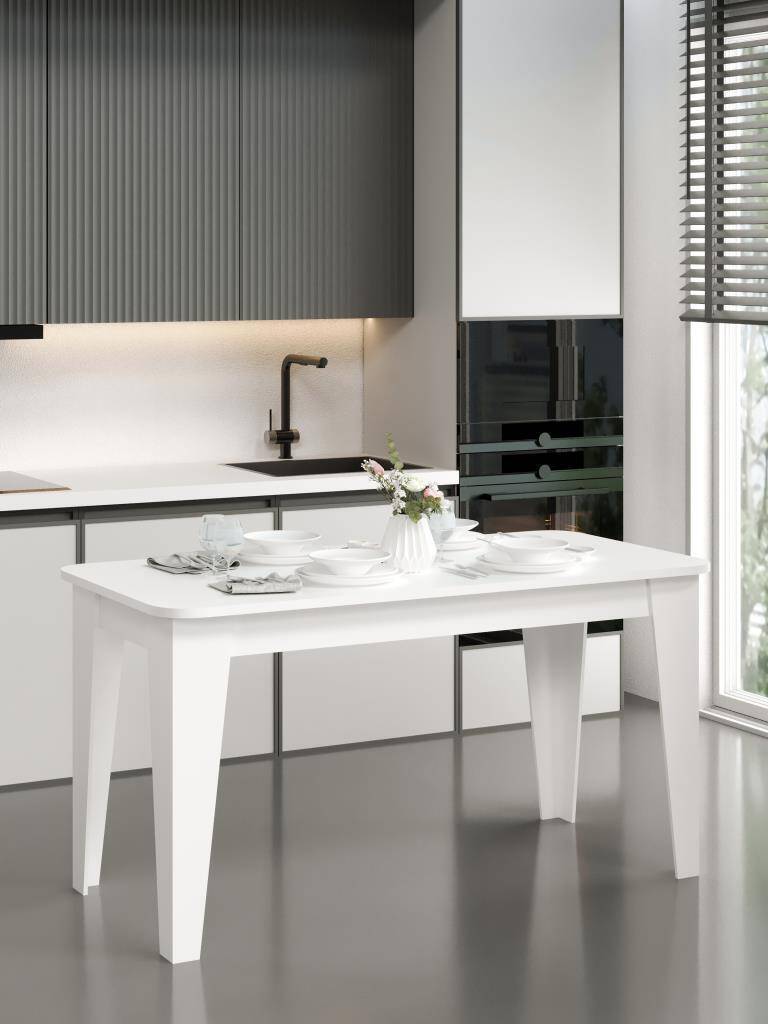 Kuzeylife Venezia Yemek Masası Beyaz - 1